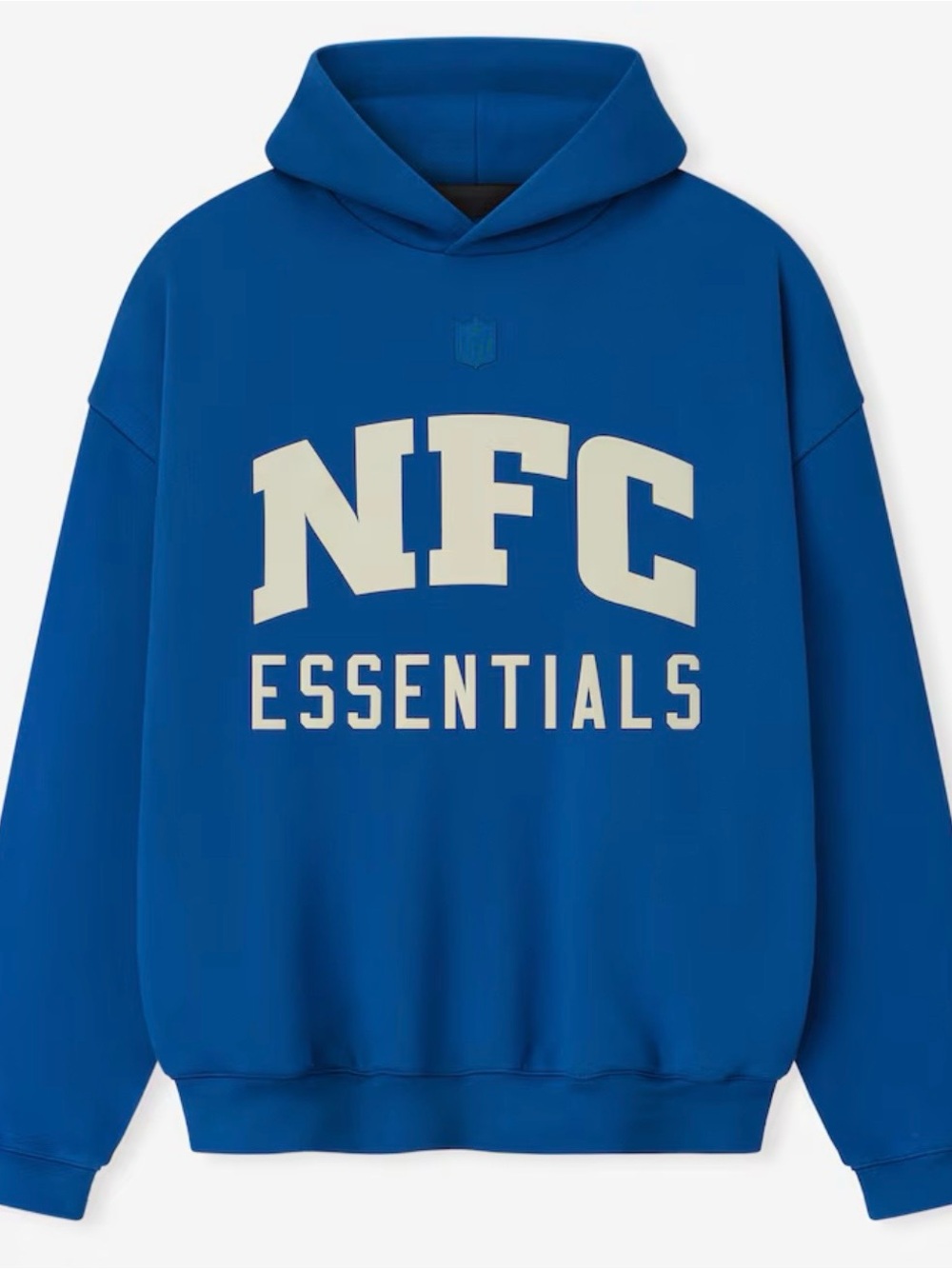 NWT Unisex Fear of God x NFL Essentials Blue NFC Sport Hoodie Sz S